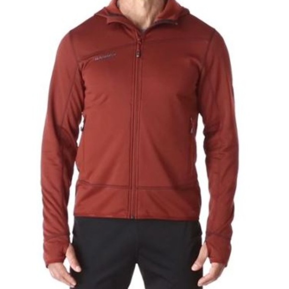 Mammut Borah Fleece Polartec Thermal Pro Soft-shell Hoodie Red Small - Picture 1 of 12